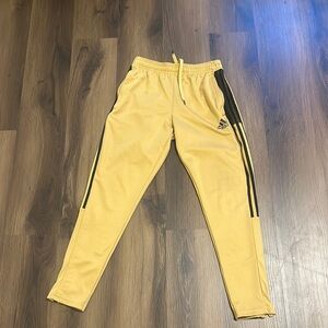 Adidas Yellow and Black Joggers Comfortable Sweatpants